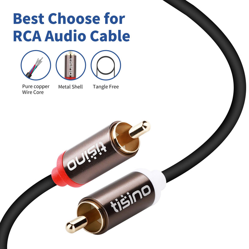 TISINO RCA Cables, 3.3ft/1M 2 RCA Male to 2 RCA Male Stereo RCA Audio Cable Subwoofer Cable Digital & Analog Auxiliary Cord for Home Theater, Amplifier, HDTV, Game Console, AV receivers, Hi-Fi System 3.3 feet - LeoForward Australia