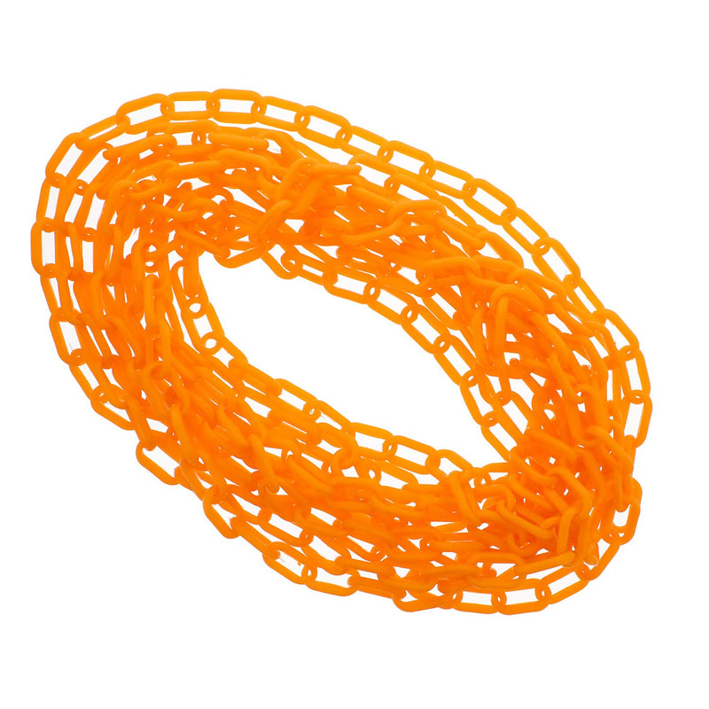  [AUSTRALIA] - BISupply Plastic Chain Links Orange Chain Link Plastic Chains Halloween Chain Crowd Control Chain Orange 25ft x 6mm