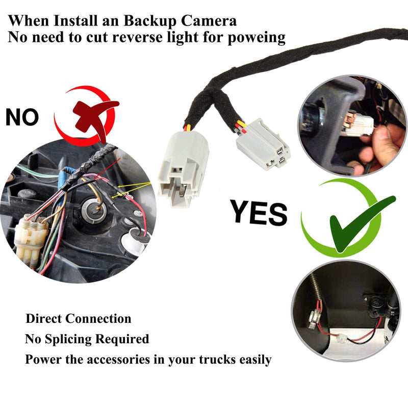  [AUSTRALIA] - RED WOLF 12V Power Outlet Adapter Compatible with 2000-2022 Chevy GMC Buick Cadillac Escalade Add Backup Camera Driving Detector Portable GPS 12V Power Supply Harness Socket
