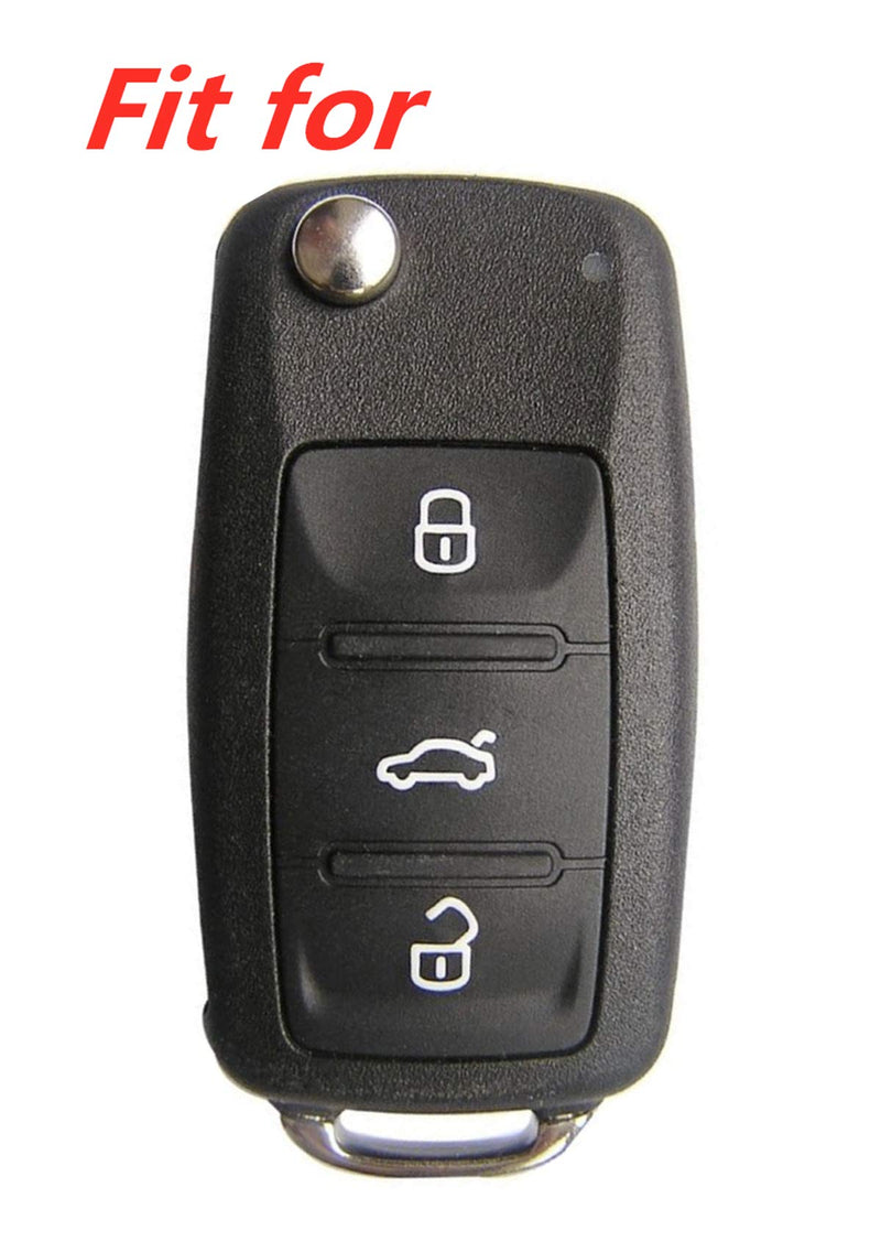  [AUSTRALIA] - KAWIHEN Silicone Key Fob Cover Fit for 3 Button Volkswagen Bettle Golf Jetta Passta HLO1J0959753AM HLO1J0959753D NBG735868T NBG 735868T