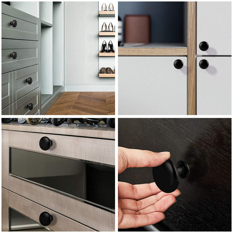  [AUSTRALIA] - Dresser Knobs, ZONBANG Set of 6 Pack Black Drawer Knobs, Matte Aluminum Alloy Cabinet Knobs, Premium Metal Door Handles Pulls Knobs for Dresser Drawers