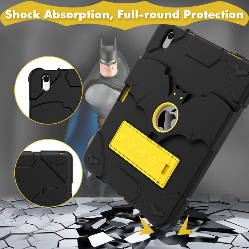  [AUSTRALIA] - YIMIKOL Kids Case for ipad 10th Generation 2022, ipad 10.9 inch Slim Heavy Duty Shockproof Rugged Protective Cover with Built-in Stand for iPad 10th Gen 10.9'' for Boys Girls, Black+Gold
