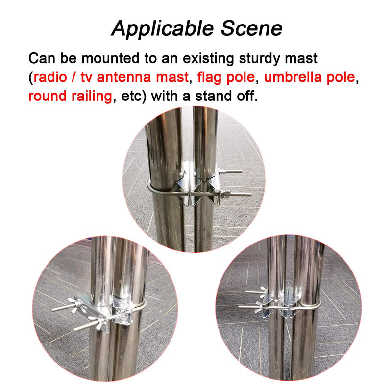  [AUSTRALIA] - Wdwlbsm Double Antenna Mast Clamp V Jaw Block with U Bolts|Heavy Duty Anti-Rust Mast to Mast Mount Bracket Kit for TV,CB,Ham,Pipe,Flag Pole,Hold Umbrella Parasols for Deck Railing,Fence(2 Set) 2 Set