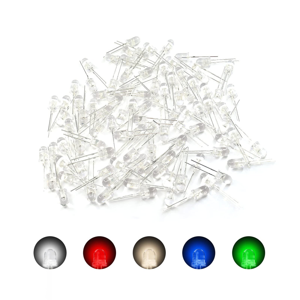  [AUSTRALIA] - 500Pcs LED Diode Light, 5MM Diode Light Kit White, Red, Blue, Green, Warm Colors, Multicolor LED Light Emitting Diode for DIY LED Projects & Science Experiments