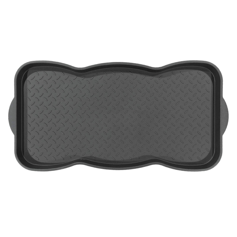  [AUSTRALIA] - Sweethome Curved Boot Tray Indoor/Outdoor, 30" X 15", Black, Black Rectangle
