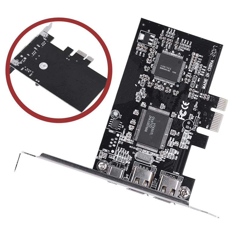  [AUSTRALIA] - Zopsc 2.5Gb/s High Speed PCI Express Adapter Network Card with Firewire Cable, IEEE 1394b IEEE 1394-1995 IEEE 1394a-2000 for Windows Server XP Vista Fully Full Duplex Channel PCI-E Firewire Adapter