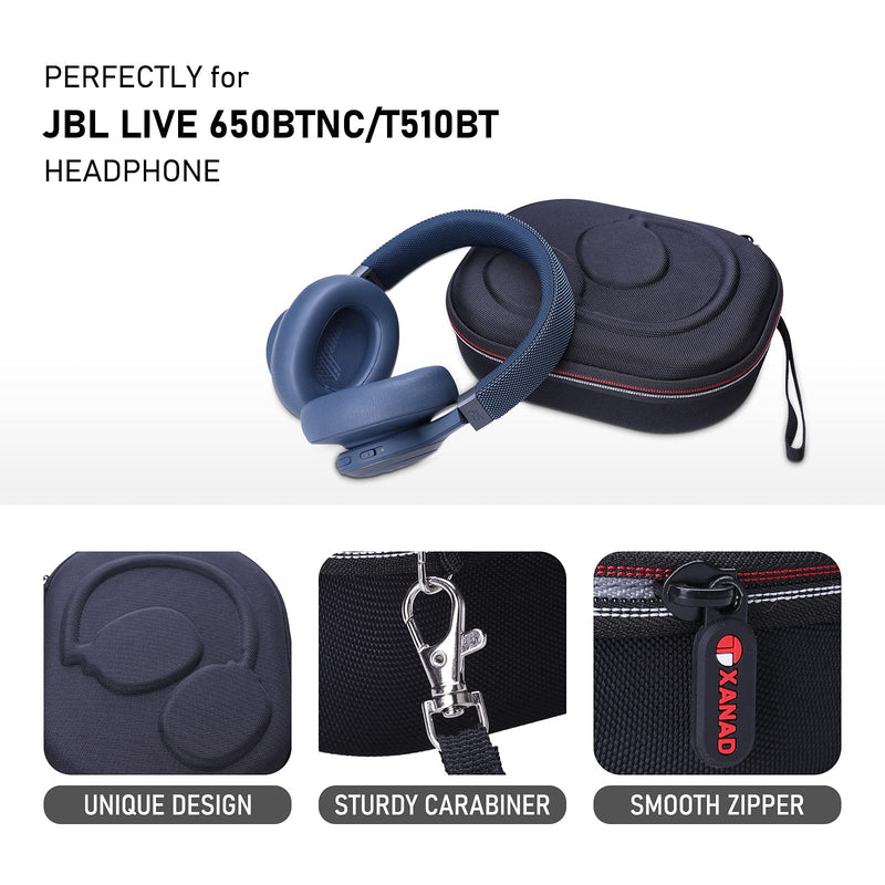  [AUSTRALIA] - XANAD Hard Case for JBL Live or Tune Headphones ,Fit for JBL Live 650BTNC / 460NC / 400BT / 500BT or JBL Tune 510BT / 660 BTNC / 560BT / 500BT / E45BT Bluetooth Wireless Headphone Gray