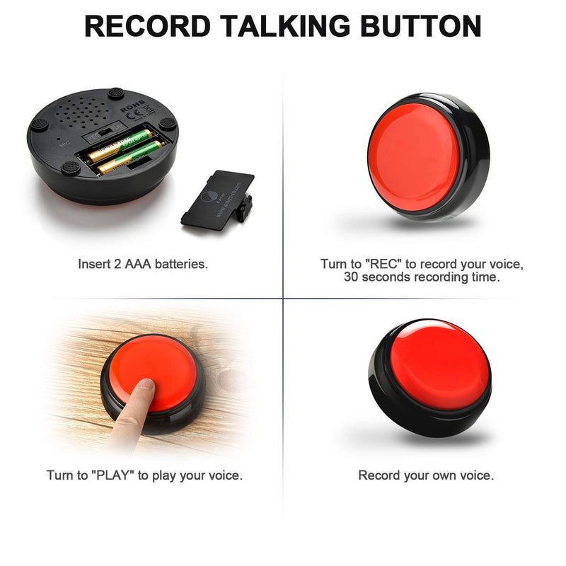  [AUSTRALIA] - Neutral Voice Recording Button Easy Button Record 30 Seconds Talking Message Funny Office Gift Battery Powered Recordable Sound Buttons