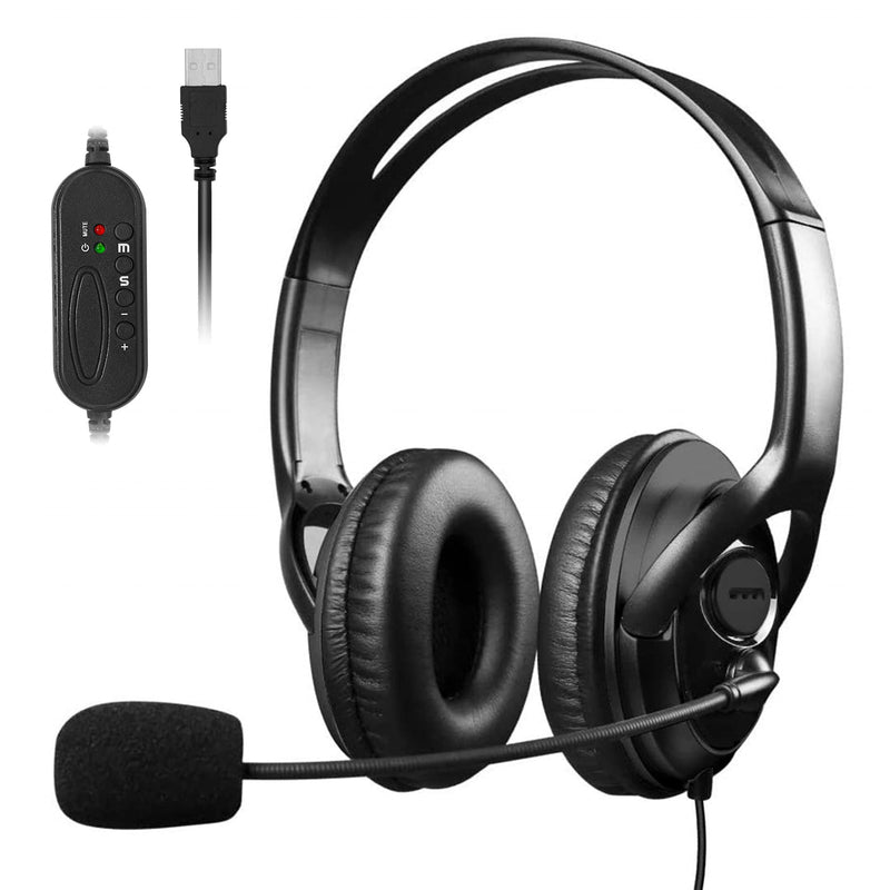  [AUSTRALIA] - USB Headphones with Microphone for Computer, SUMCOO Stereo Lightweight Office Business Headset Education School Headphones for Classroom Student, Skype Compatible with Chromebook, PC USB Handset