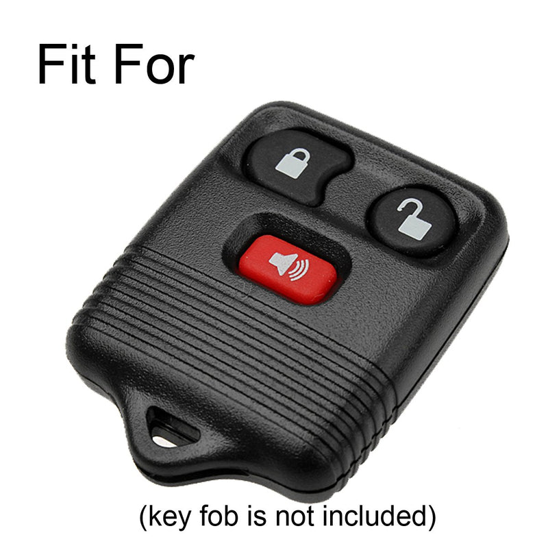  [AUSTRALIA] - Coolbestda Rubber 3 Buttons Key Fob Cover Case Shell Keyless Entry Jacket Holder for Ford F150 F250 F350 Explorer Ranger Escape Expedition Black with Blue