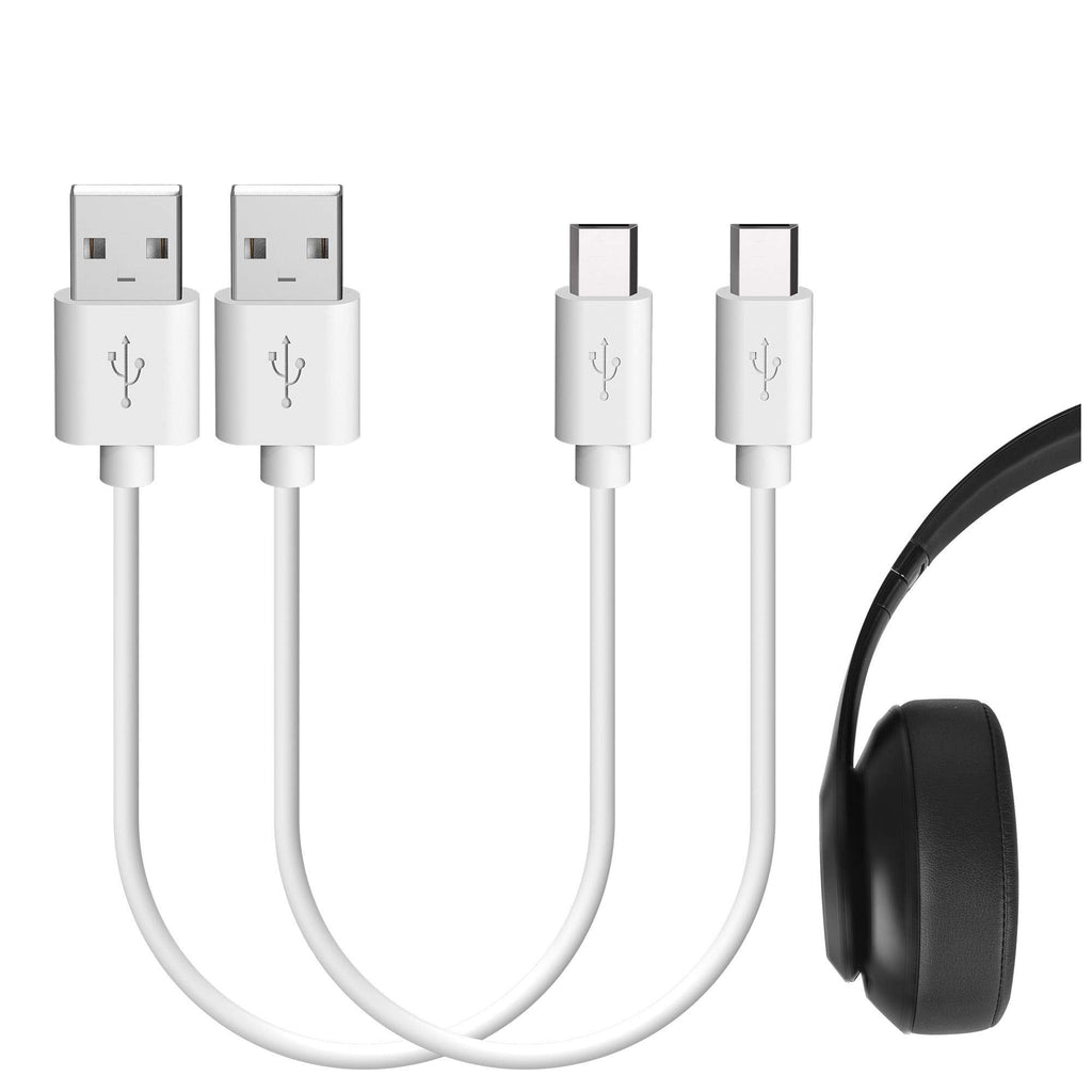  [AUSTRALIA] - GEEKRIA Micro-USB Headphones Short Charger Cable, Compatible with Beat Studio3, Studio2, Studio, Solo3.0, Solo2.0 Charger, USB to Micro-USB Replacement Power Charging Cord (1 ft / 30 cm 2 Pack)