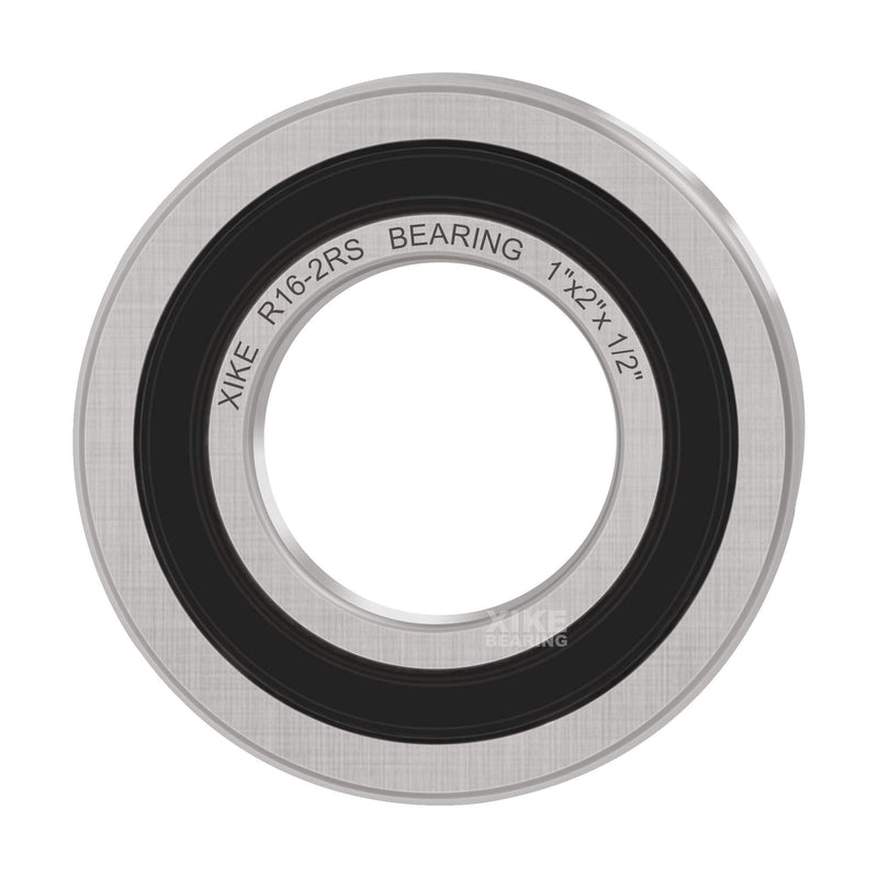  [AUSTRALIA] - XiKe 2 Pcs R16-2RS Double Rubber Seal Bearings 1" x 2" x 1/2", Pre-Lubricated and Stable Performance and Cost Effective, Deep Groove Ball Bearings. R16-2RS Size 1"x2"x1/2"