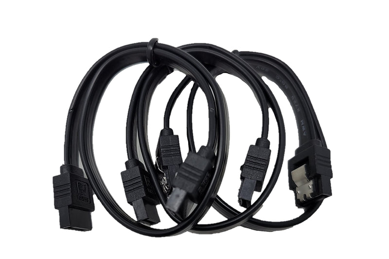  [AUSTRALIA] - MICRO CONNECTORS 12" SATA III Straight Cable with Locking Latch (Black) 3-Pack (F03-03MSSB-3P)