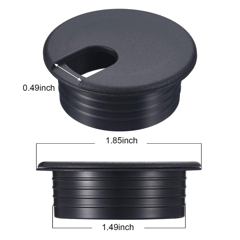  [AUSTRALIA] - 10 Packs Black Desk Cable Wire Grommet Cord, PC Computer Desk Plastic Grommet Cord, Tidy Cable Hole Cover Organizers (38 mm/ 1.5 Inch Mounting Hole Diameter) 38 mm/ 1.5 Inch Mounting Hole Diameter