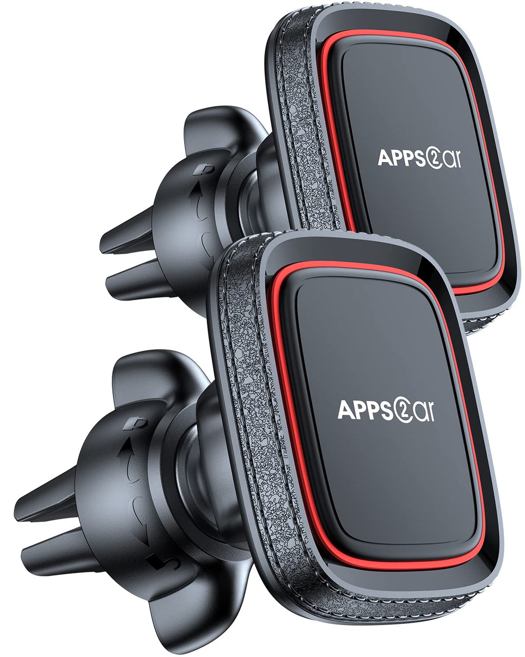  [AUSTRALIA] - APPS2Car 2 Pack Magnetic Phone Car Mount, Car Phone Holder Mount Magnetic, Built in 6 Strong Magnets, Air Vent Cell Phone Holder for Car with Adjustable Secure Tightening System