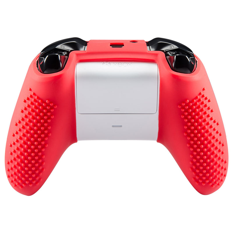 eXtremeRate Soft Anti-Slip Red Silicone Controller Cover Skins Thumb Grips Caps Protective Case for Microsoft Xbox One X & One S Controller Red - LeoForward Australia