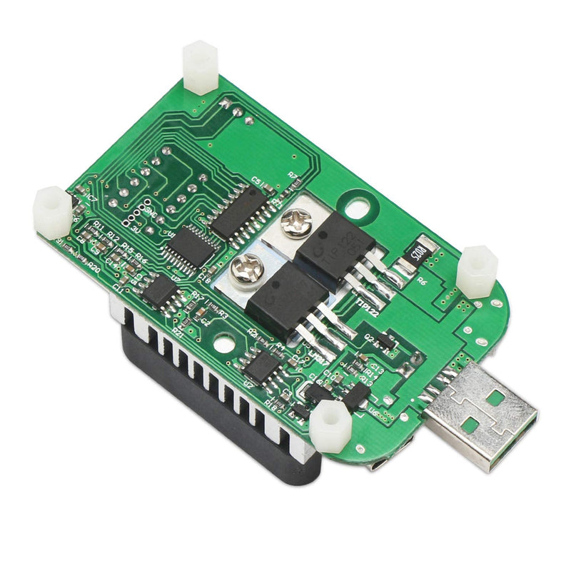  [AUSTRALIA] - USB Load Tester, DROK Electronic Load Test Resistor Module 25W LD25 USB and Type C Interface Discharge Adjustable Constant Current 0.25A-4A Intelligent Temperature Control with Cooling Fan