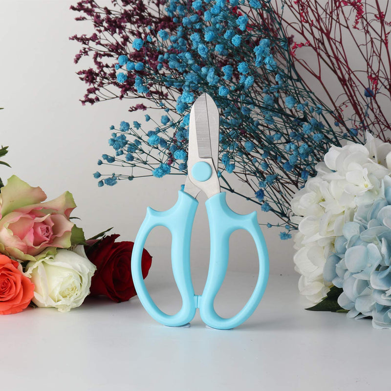  [AUSTRALIA] - Garden Pruning Shears Scissors with Comfort Grip Handle, Premium Steel Professional Floral Scissors, Perfect for Arranging Flowers, Pruning, Trimming Plants, Gardening Tool Blue