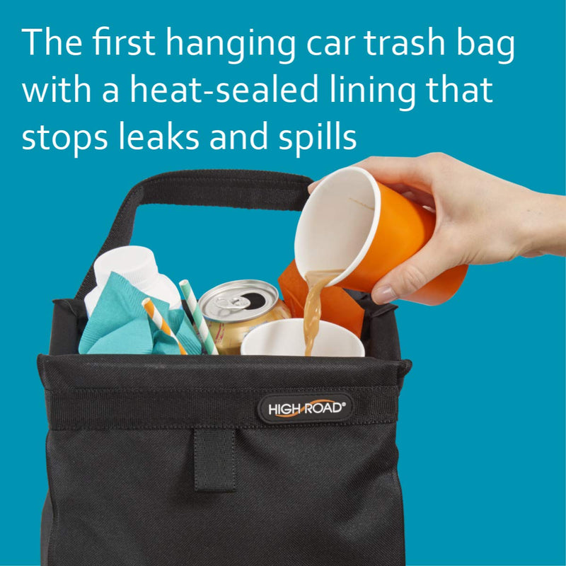 High Road TrashStash Hanging Car Trash Bag with Leakproof Lining and Spring Frame Closure - LeoForward Australia