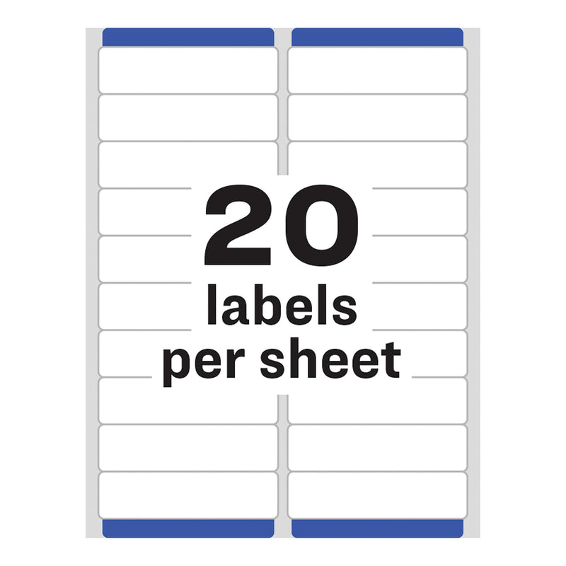 Avery Address Labels with Sure Feed for Inkjet Printers, 1" x 4", 500 Labels, Permanent Adhesive (8161), White - LeoForward Australia
