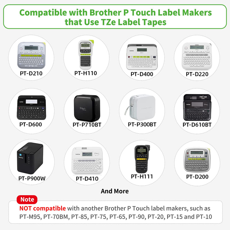 [AUSTRALIA] - Labelife Compatible Brother P Touch 9mm Label Tape for TZe TZ Tape 9mm 0.35 Laminated White Label Tape TZe-221 TZe221 Work with Brother Ptouch Labeler PT-D210 PT-H110 PT-D400 PT-D600, 3/8 Inch, 4-Pack 9mm 0.35 inch