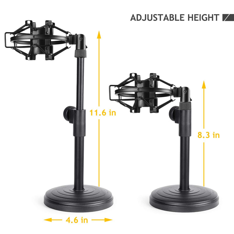  [AUSTRALIA] - Desk Microphone Stand, Adjustable Table Mic Stand with Shock Mount Holder for Shure SM58-LC SM57-LC Cardioid Dynamic Microphone by Frgyee