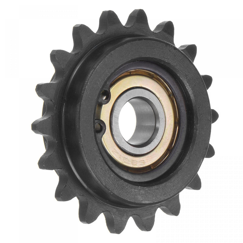  [AUSTRALIA] - uxcell #35 Chain Idler Sprocket, 12mm Bore 3/8" Pitch 18 Tooth Tensioner, Black Oxide Finished C45 Carbon Steel with Insert Single Bearing for ISO 06C Chains 58mm