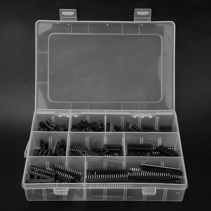  [AUSTRALIA] - Sockets Solder 122 Pcs IC Socket Adapter Electronic Component Connector Pitch Double Row Assortment Kit for Experiments and DIY Projects DIP-8 6 14 16 18 24 28 40Pins 2.54mm