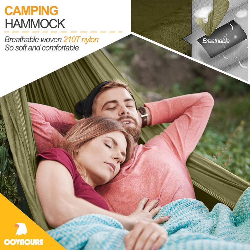  [AUSTRALIA] - Camping Hammock with Net - Lightweight COVACURE Double Hammock, Portable Hammocks for Indoor, Outdoor, Hiking, Camping, Backpacking, Travel, Backyard, Beach