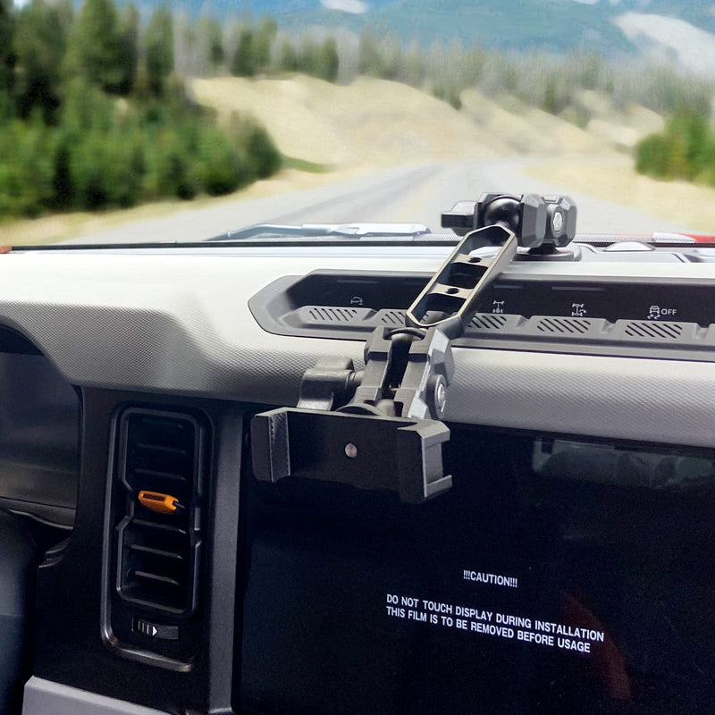  [AUSTRALIA] - Maiker Dashboard Phone Holder Mount, Anti-Shake Stabilizer Custom Adjustable Cell Phone Holder for Ford Bronco Accessories 2021 2022 phone mount