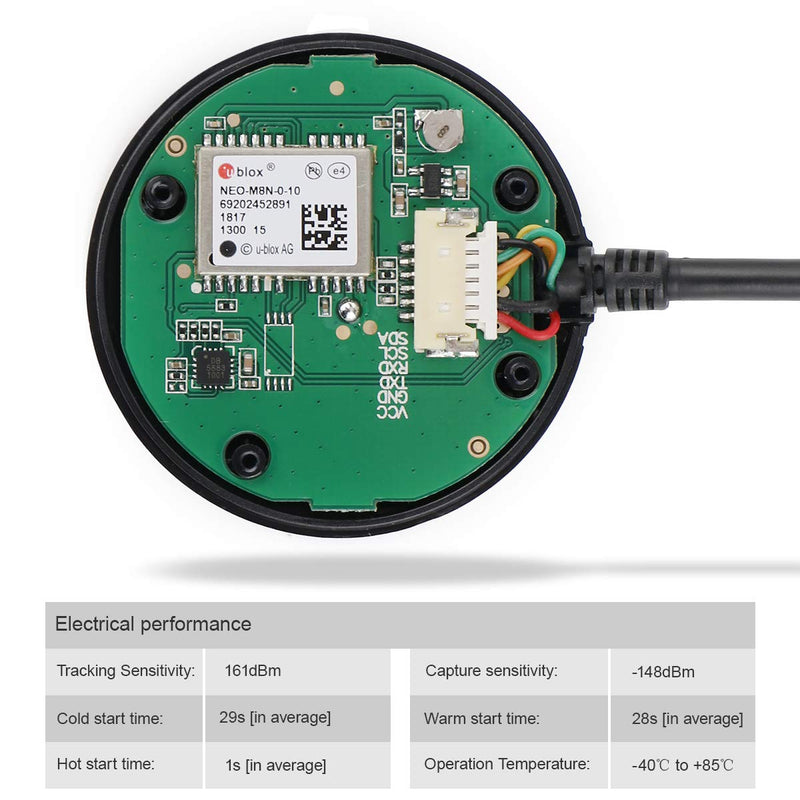  [AUSTRALIA] - GPS Module GPS NEO-M8N BDS Compass Module(3 in 1) Drone Microcontroller, GPS Receiver with High Precision APM Flight Control Pixhawk Navigation Module for APM PIX PX4, I2C Compatible with MWC Dark black