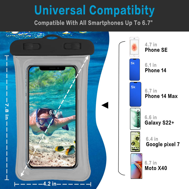  [AUSTRALIA] - Gartmost 7 Pcs Waterproof Phone Pouch, Universal IPX8 Floating Waterproof Cell Phone Case Dry Bag, Compatible with Most Cell Phone on Market, Waterproof Phone Protector for Beach Swimming