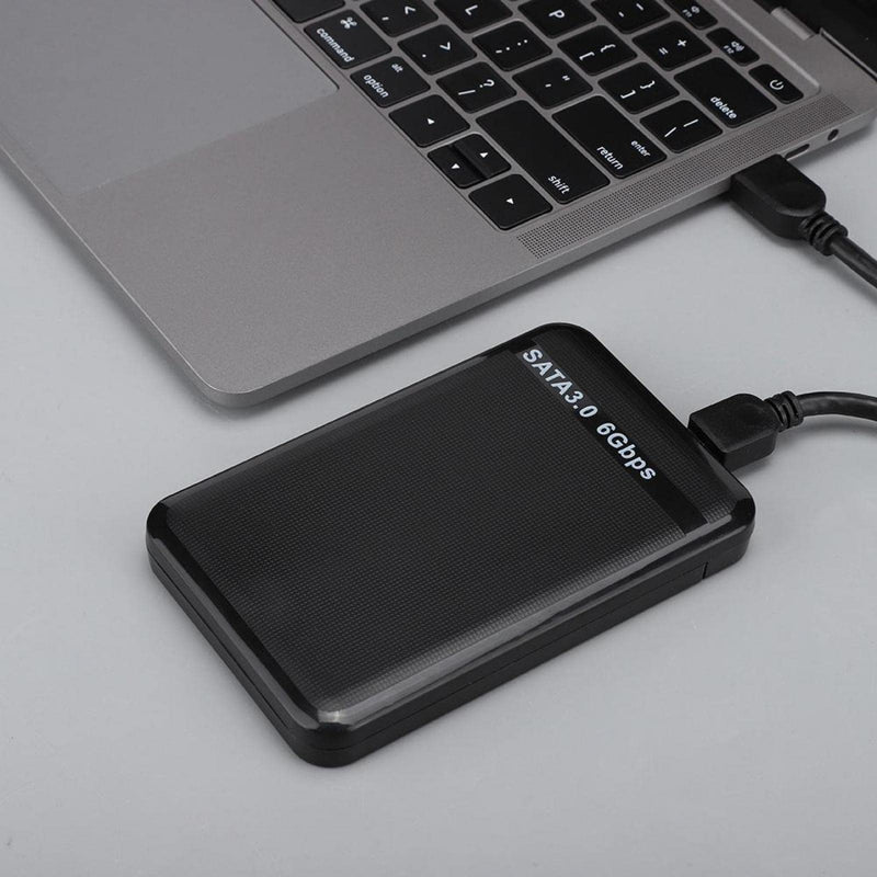  [AUSTRALIA] - Hard Drive Enclosure, 2.5in 3TB HDD/SDD Portable External Hard Drive Enclosure USB 3.0 6Gbps LED Mobile Hard Disk Box for Desktop Laptop Computer(Black) black