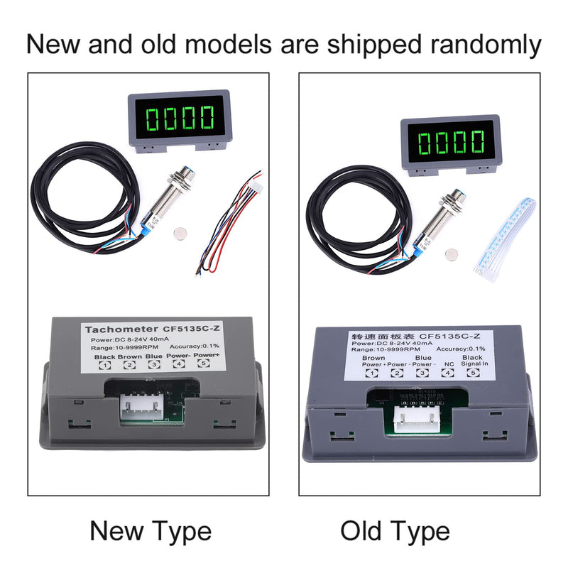  [AUSTRALIA] - Motor LED Speedometer, DC 8-24V 40mA 10-9999RPM 4 Digital LED Tachometer Tachometer with Hall Proximity Switch Sensor NPN Green for Industry