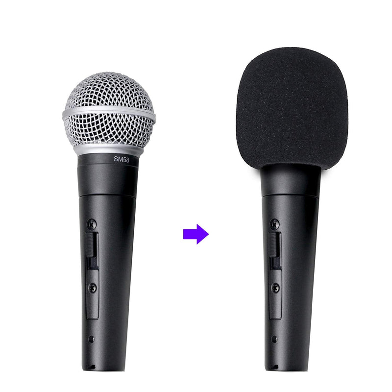  [AUSTRALIA] - SM58 Windscreen - Pof Filter Foam Windscreen Microphone Cover Compatible with Shure SM58S SM58-LC Ball Type Mic to Reduce Wind Noises by YOUSHARES (6 Pack）