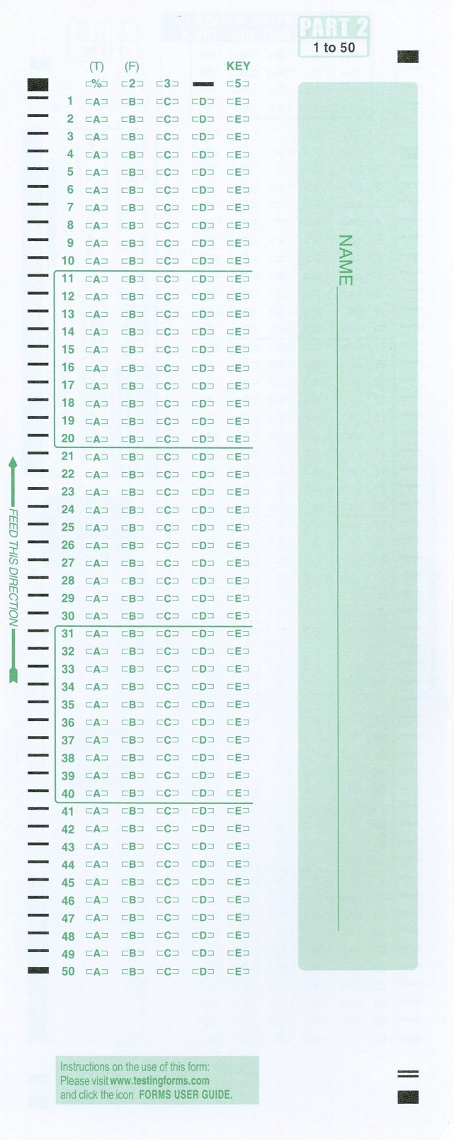  [AUSTRALIA] - TEST-881E  881 E Compatible Testing Forms (25 Sheet Pack) 25 Pack TEST-881E