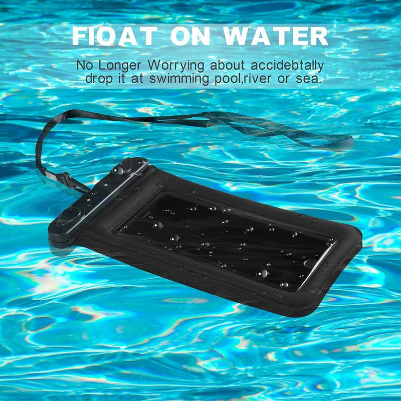  [AUSTRALIA] - Jmart Floating Waterproof Phone for Samsung Galaxy S21 Ultra S20 Plus S10 S9 Note 20 A01 A11 A21 A51 A71 A02S A12 A32 A42 A52 iPhone 13 Pro Max 12 11 XS XR 7 8+ Stylo 6 Cell Phone Dry Bag Case-Black Black