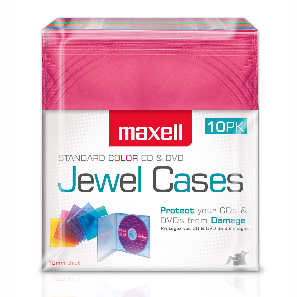  [AUSTRALIA] - Maxell 190072 CD Jewel Cases in Assorted Colors, Easy Organization, 10 PK
