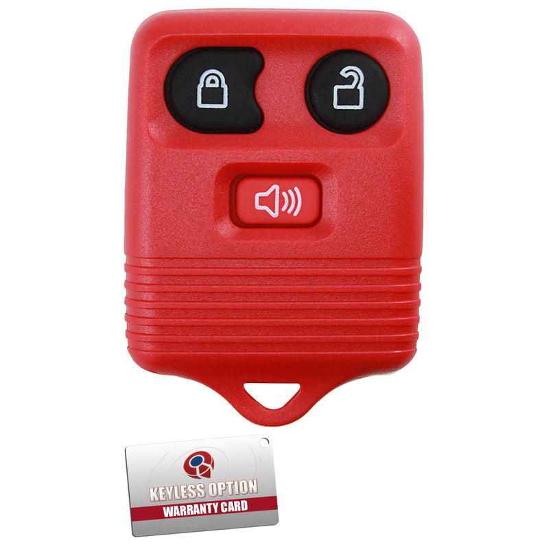  [AUSTRALIA] - KeylessOption Red Replacement 3 Button Keyless Entry Remote Control Key Fob Clicker