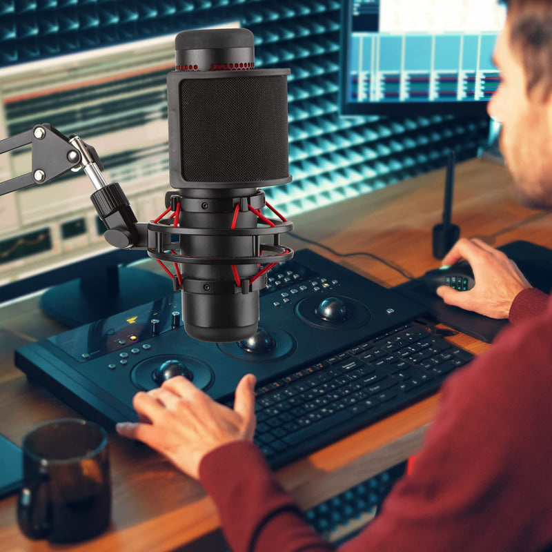  [AUSTRALIA] - WIBOND Mic Pop Filter Compatible with HyperX QuadCast S Mic- Metal Mesh Pop Filter shield Microphone Windscreen Foam Cover Mic Shield Mask