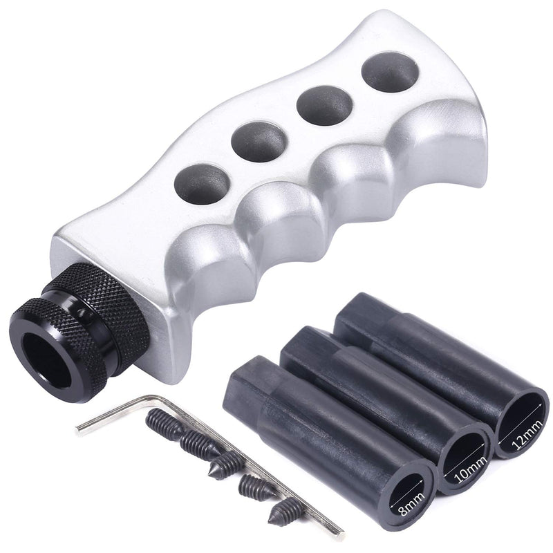  [AUSTRALIA] - Bashineng Universal Gear Shifter Knob Handle Shape Stick Shift Head Fit Most Manual Automatic Cars (Silver)