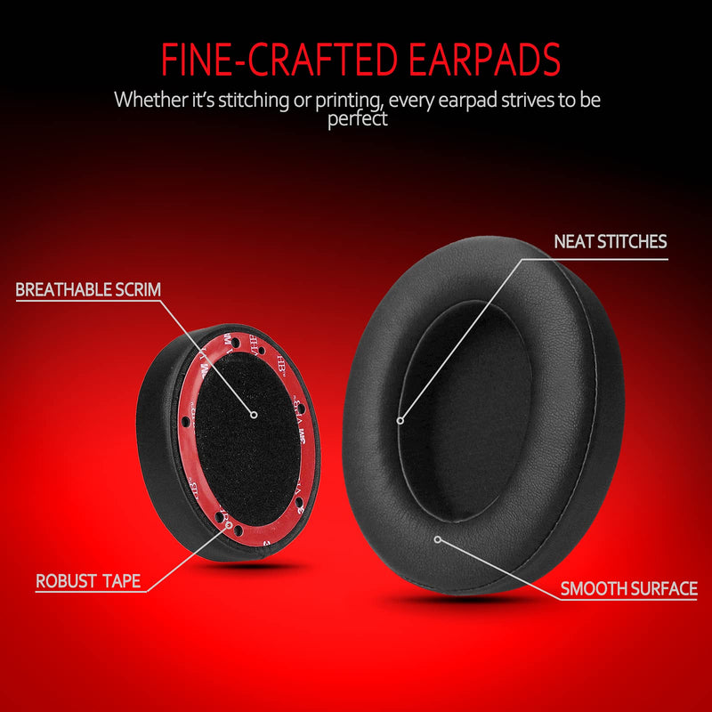  [AUSTRALIA] - Krone Kalpasmos Studio 3 Replacement Ear Pads, Compatible with Beats Studio 2 & 3 Wired/Wireless/Model B0501/Model B0500 Headphone, Protein Leather & Memory Foam, Black