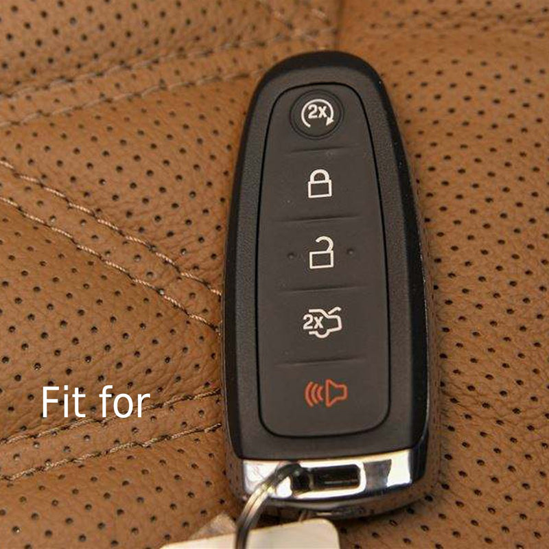  [AUSTRALIA] - XUHANG Sillicone key Skin Cover key Remote Case Protector Shell for Ford Edge Escape Explorer Focus LINCOLN MKS MKT MKX MKZ Keyless Entry Smart Remote 5 Buttons red