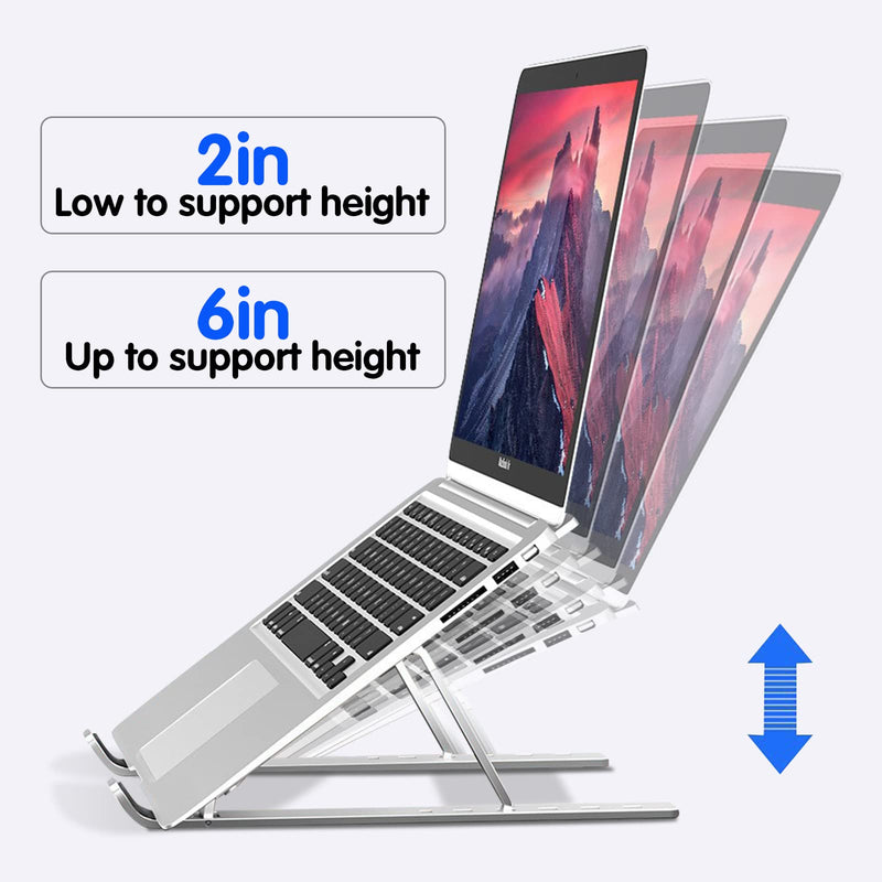  [AUSTRALIA] - Laptop Stand for Desk/Desktop Aluminum Ergonomic Portable Foldable Adjustable Multi-Angle Laptop Stand Elevator Riser Compatible with HP Apple DELL Lenovo Samsung ASUS ACER LG Laptop(Up to 15.6in)
