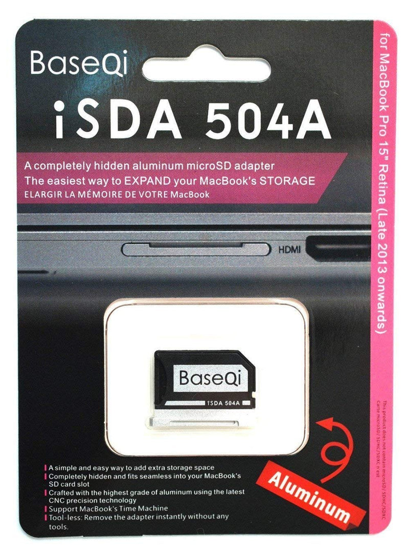 BASEQI FBA_iSDA504ASV Aluminum microSD Adapter Works with MacBook Pro 15" Retina (Late 2013 - Mid. 2015 ) - LeoForward Australia