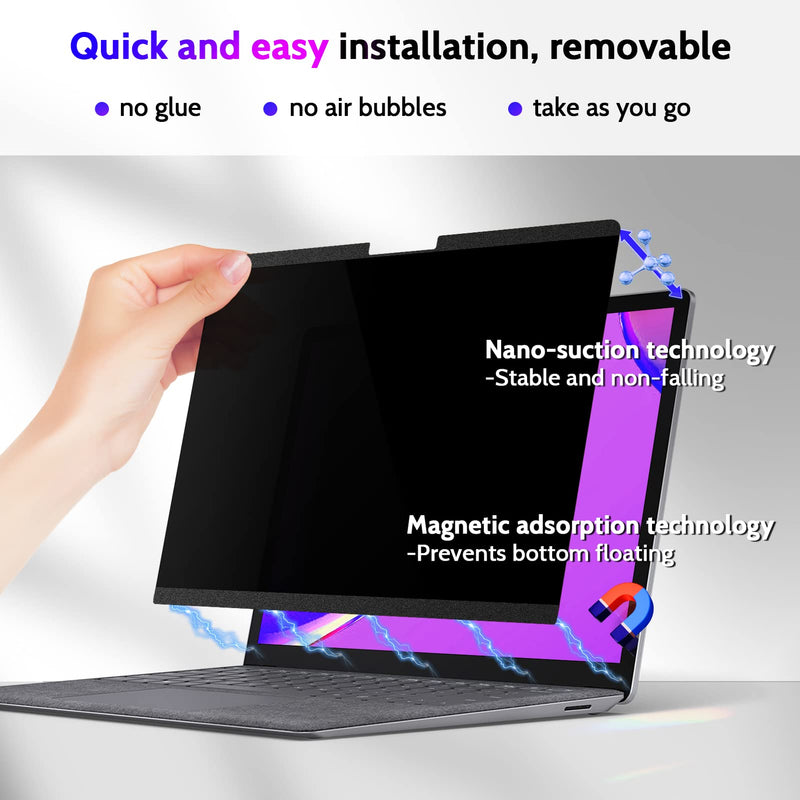  [AUSTRALIA] - Peslv 15 Inch Magnetic Privacy Screen Compatible with 15Inch Surface Laptop 4/3/2/1, Removable Anti Blue Light Glare Filter, Black Security Private Apy Block Protector surface laptop 4/3/2/1 -15inch