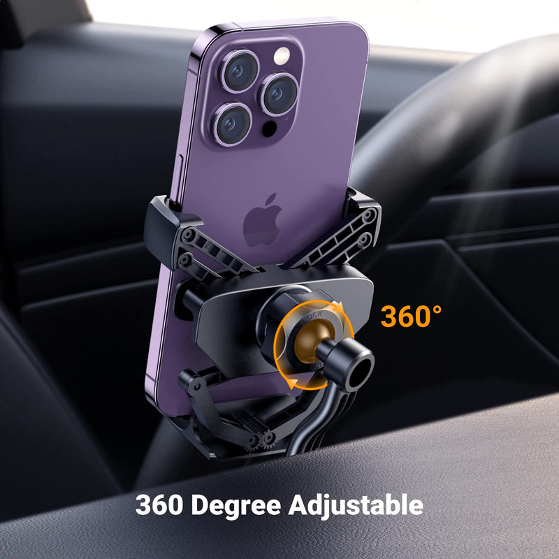  [AUSTRALIA] - UGREEN Car Phone Holder Vent Phone Mount, Never Blocking Air Vent Clip Cell Phone Holder Compatible with iPhone 14 13 12 Pro Max Mini Plus, iPhone 11 SE XS XR 8 7 6 6S Smartphone, Black