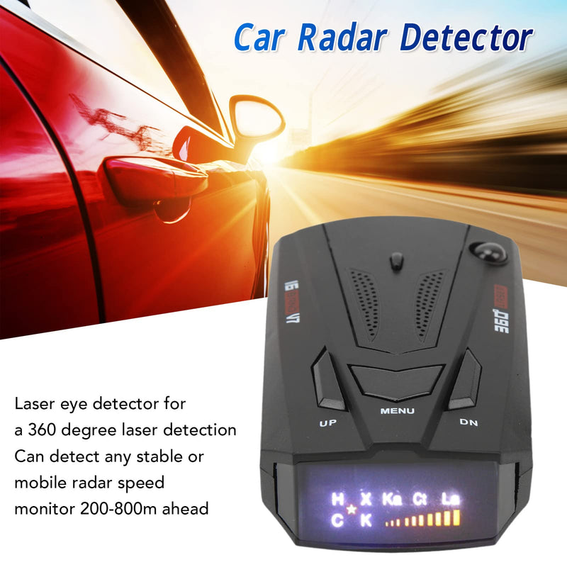 [AUSTRALIA] - Car Radar Detector, Universal Mobile Speed Radar Detector, 16 Band Electronic Dog Detector Speedometer, with Voice Prompt (Black) Black