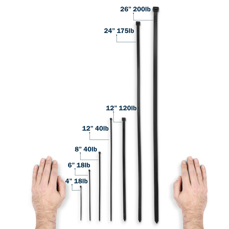  [AUSTRALIA] - 12 Inch Zip Cable Ties (100 Pack), 120lbs Tensile Strength - Heavy Duty White, Self-Locking Premium Plastic Cable Wire Ties for Indoor and Outdoor by Bolt Dropper