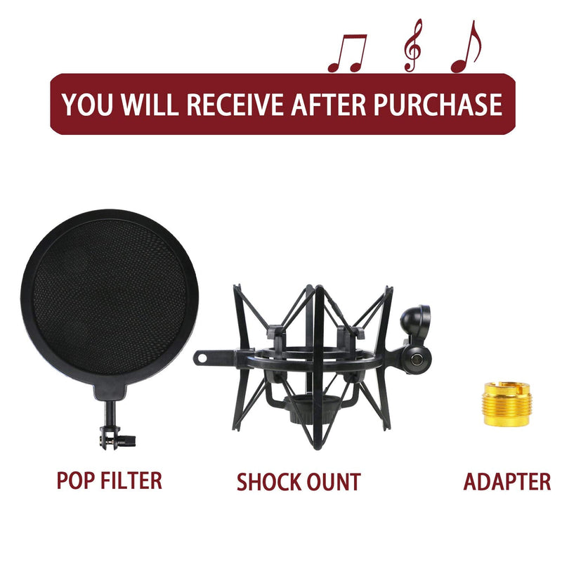  [AUSTRALIA] - Blue Spark Shock Mount with Pop Filter, Windscreen and Shockmount to Reduce Vibration Noise Matching Mic Boom Arm for Blue Spark SL Microphone by YOUSHARES